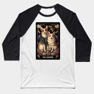 The Lovers Tarot Corgis Baseball T-Shirt